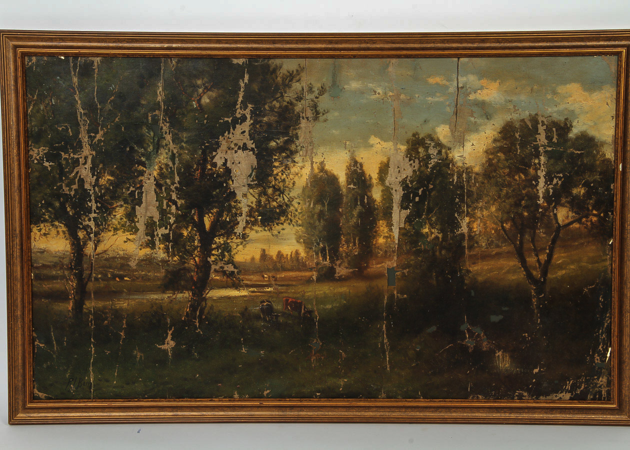 Oil Painting on Canvas of a Rural Landscape