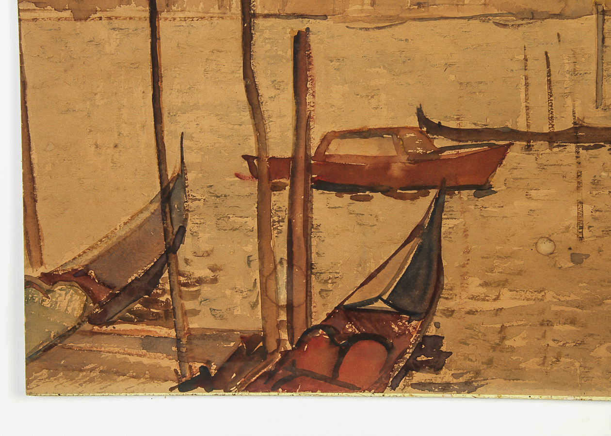 Watercolor Painting on Paper "Venice, Evening on the Lagoon "