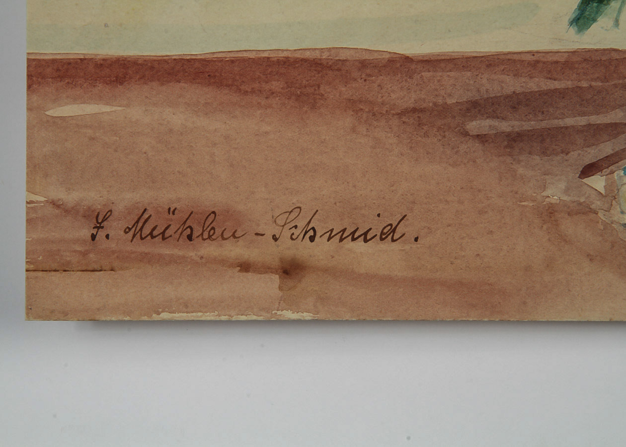 F. Kühler-Schmid Watercolor Painting on Paper of Floral Still Life