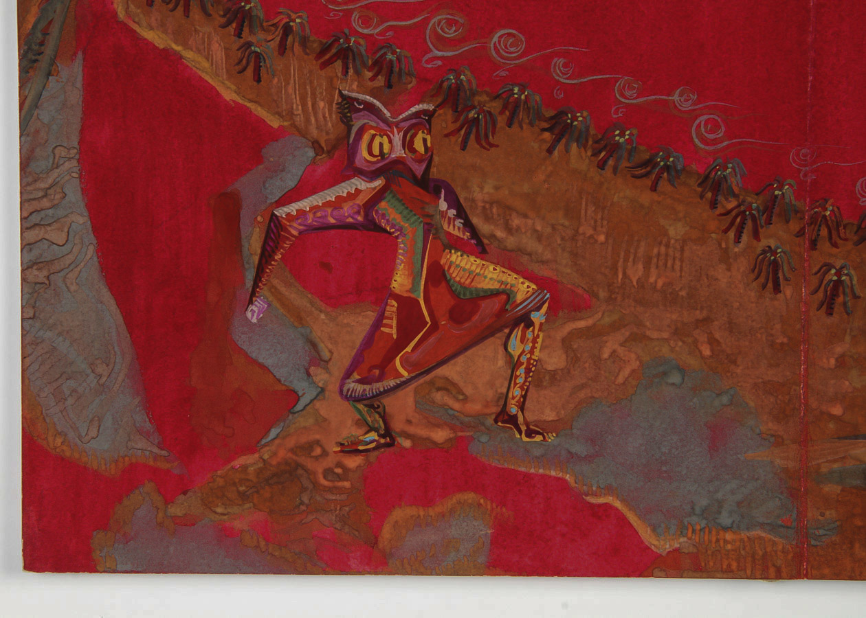 Gouache on Paper Indonesian Folk Painting