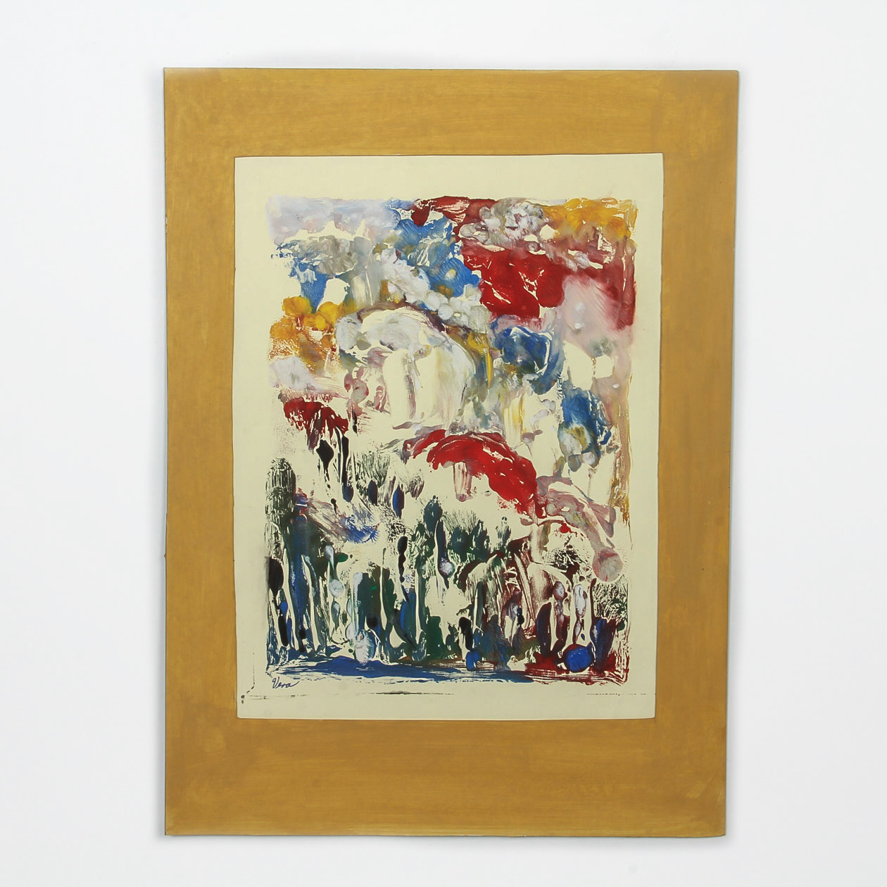Vera Indenbaum Monotype Print on Paper "Abstracted Landscape"