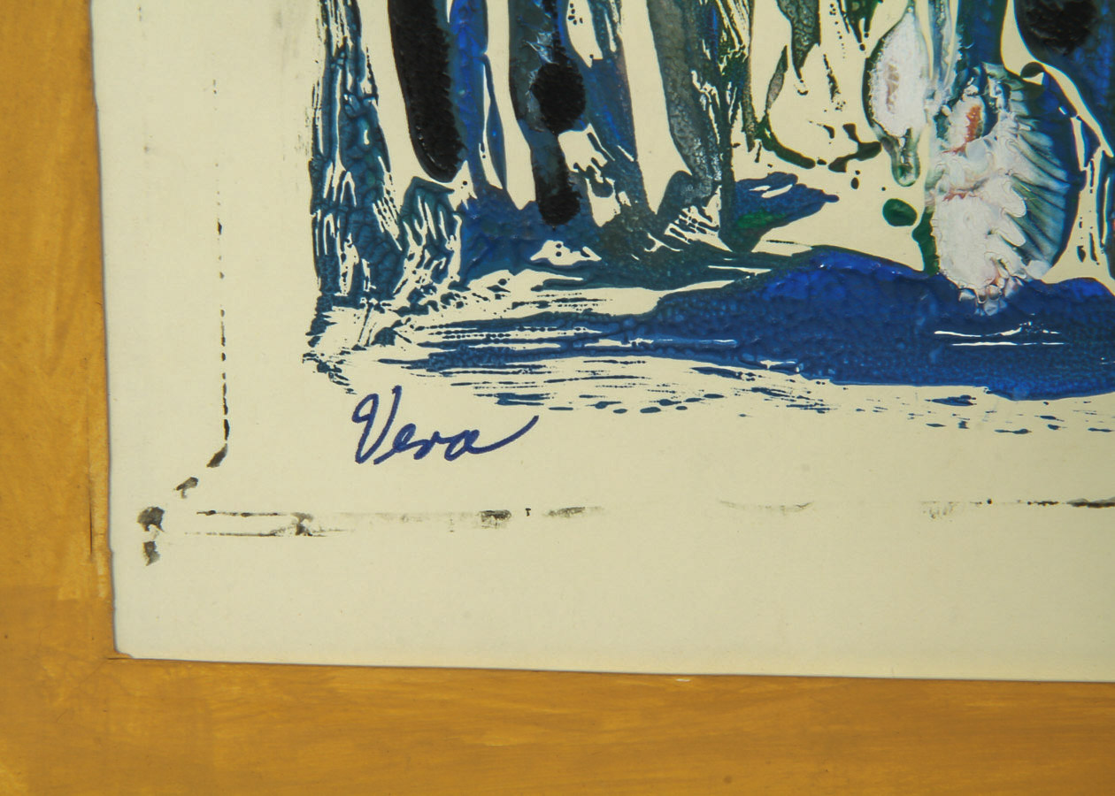 Vera Indenbaum Monotype Print on Paper "Abstracted Landscape"