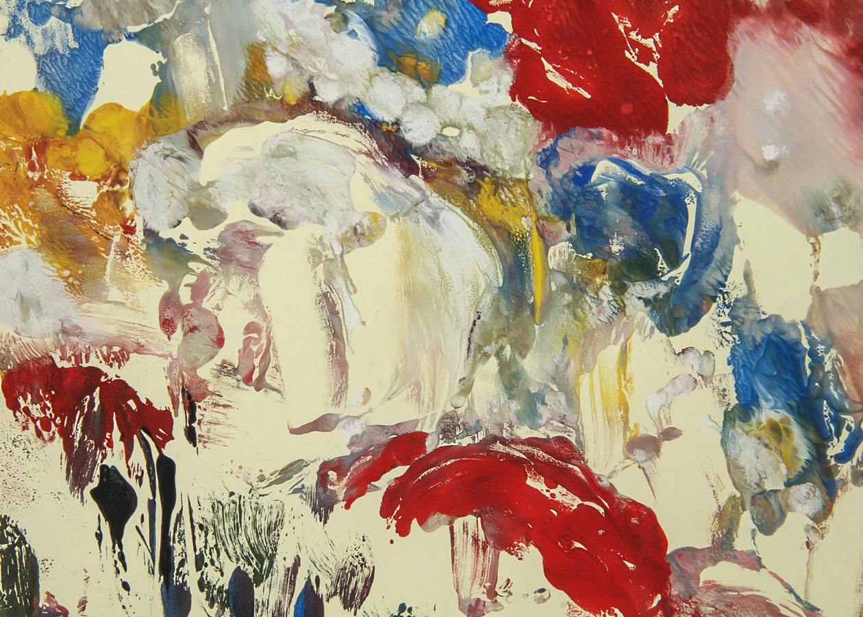 Vera Indenbaum Monotype Print on Paper "Abstracted Landscape"