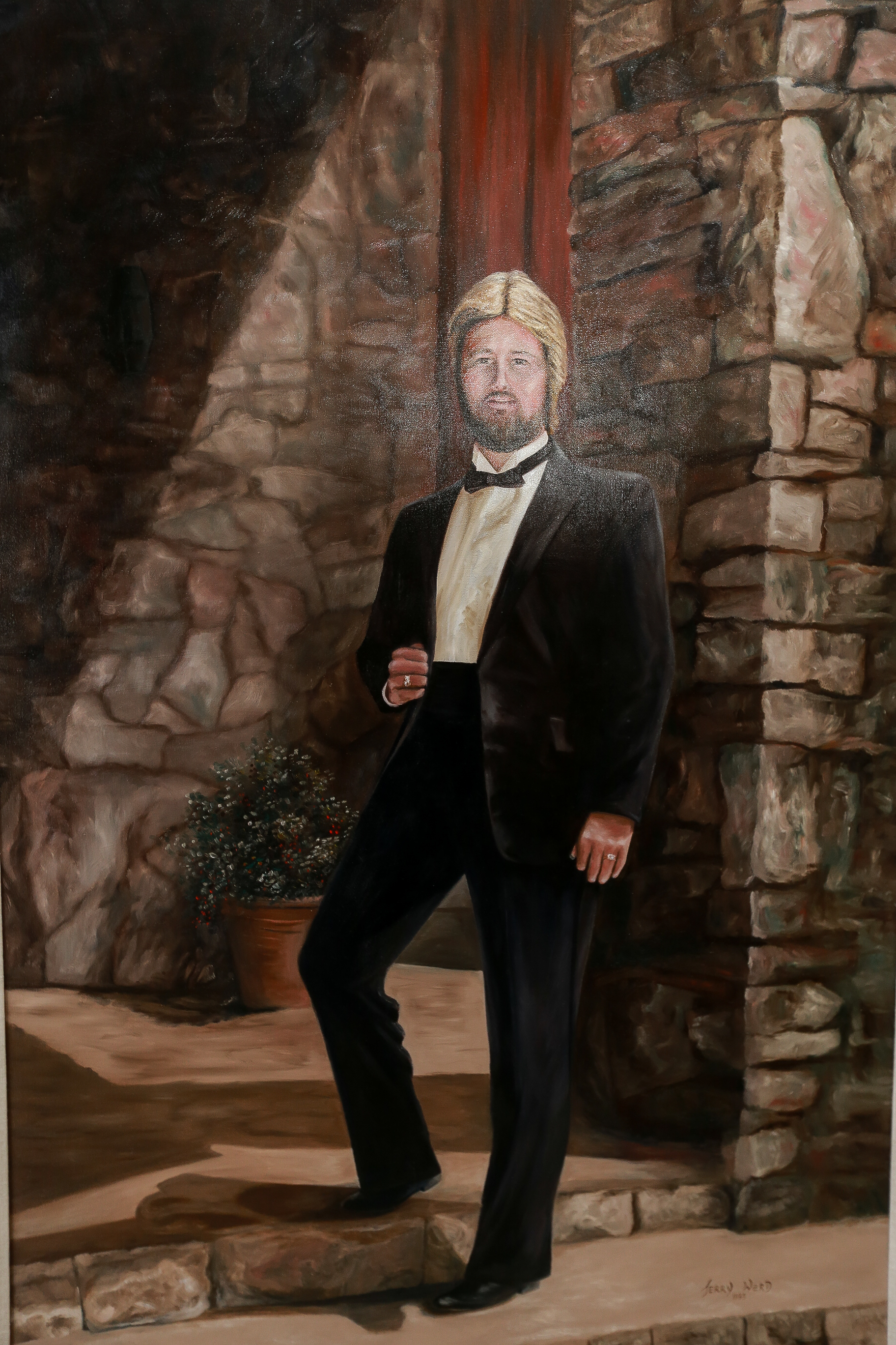 1983 Jerry Ward Oil on Canvas Couple Portraits