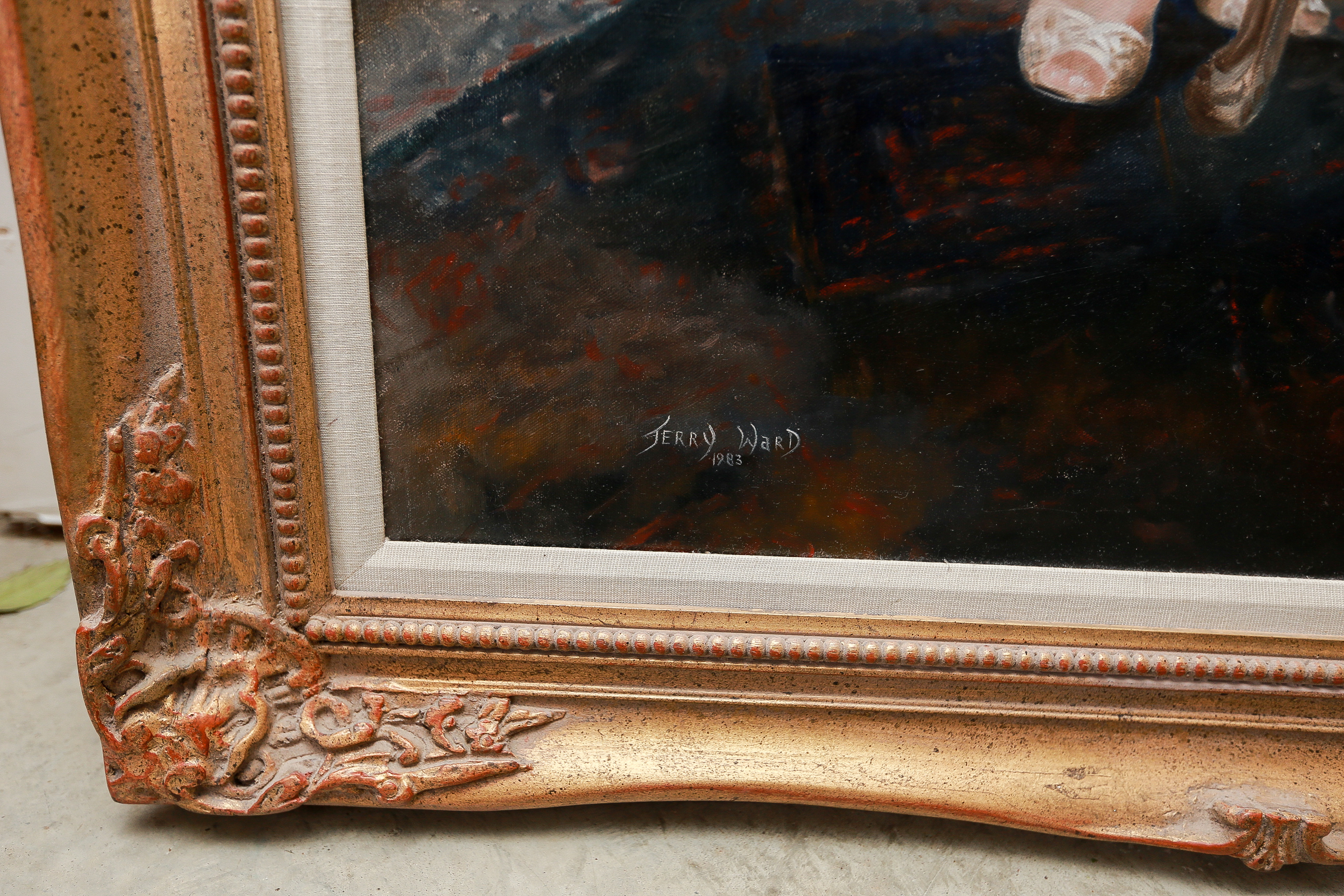 1983 Jerry Ward Oil on Canvas Couple Portraits