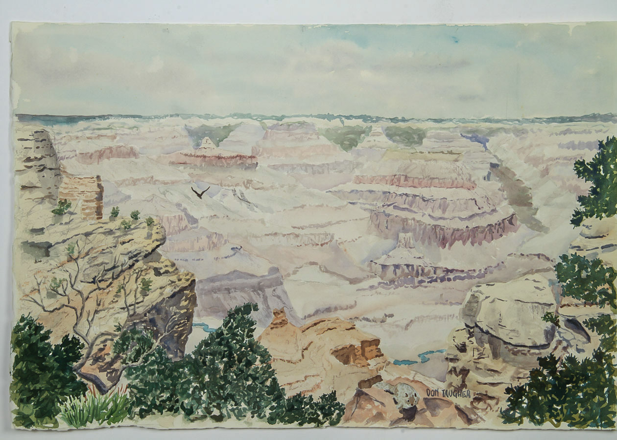 Don Taugher Watercolor Painting on Arches Paper "View of the Grand Canyon"