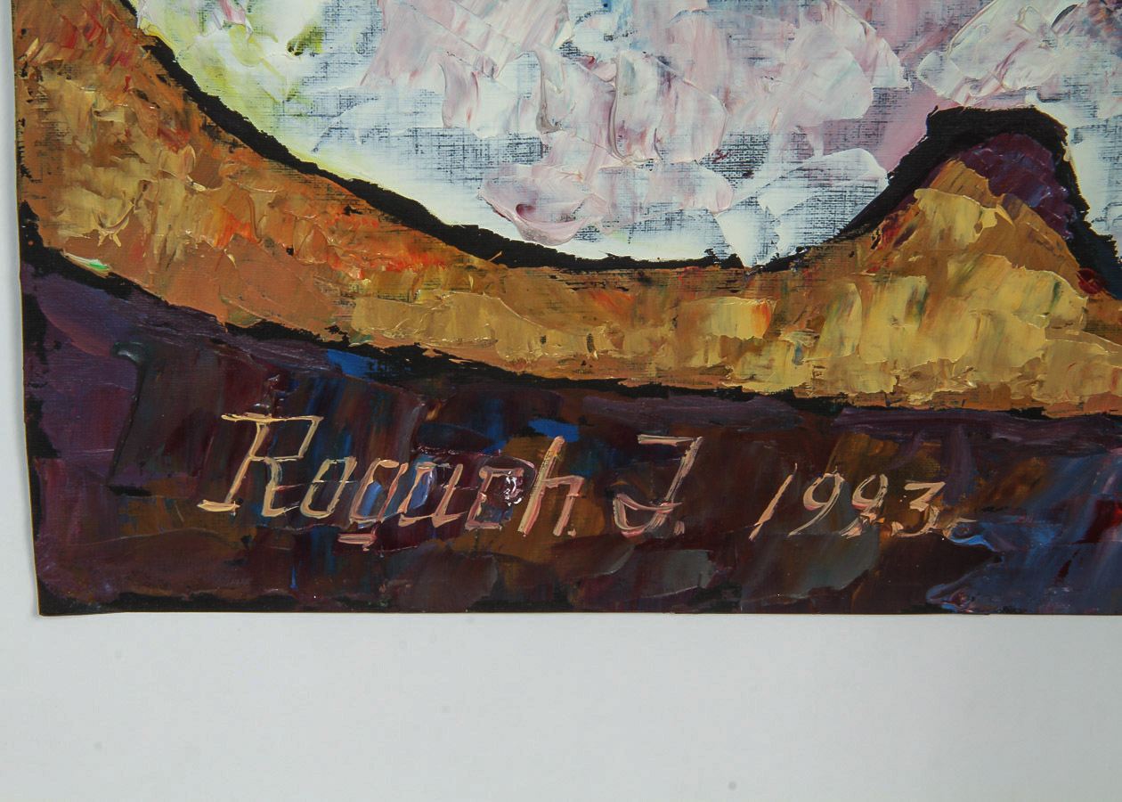 Tatiana Rogacheva Oil on Paper "Still Life with a Red Flask"