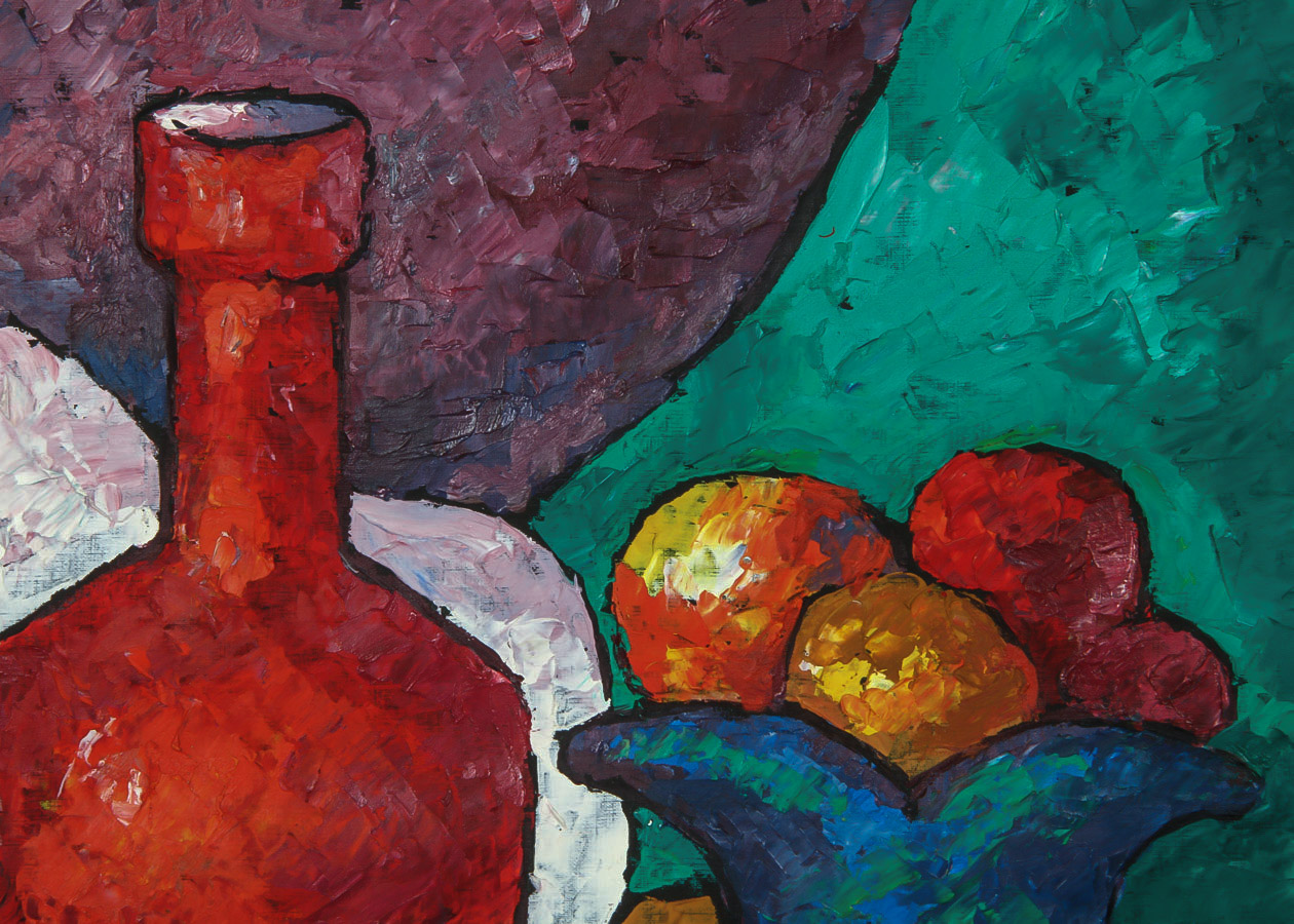 Tatiana Rogacheva Oil on Paper "Still Life with a Red Flask"
