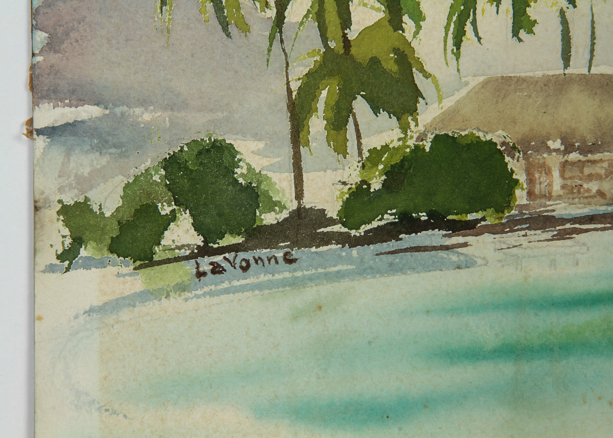 LaVonne Watercolor Painting on Paper "Tropical Shore"