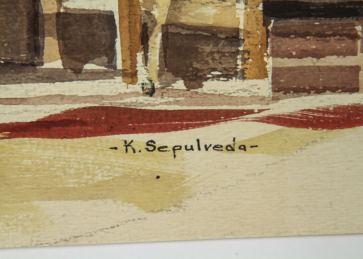 K. Sepulveda Watercolor Painting on Paper "Open Barn"