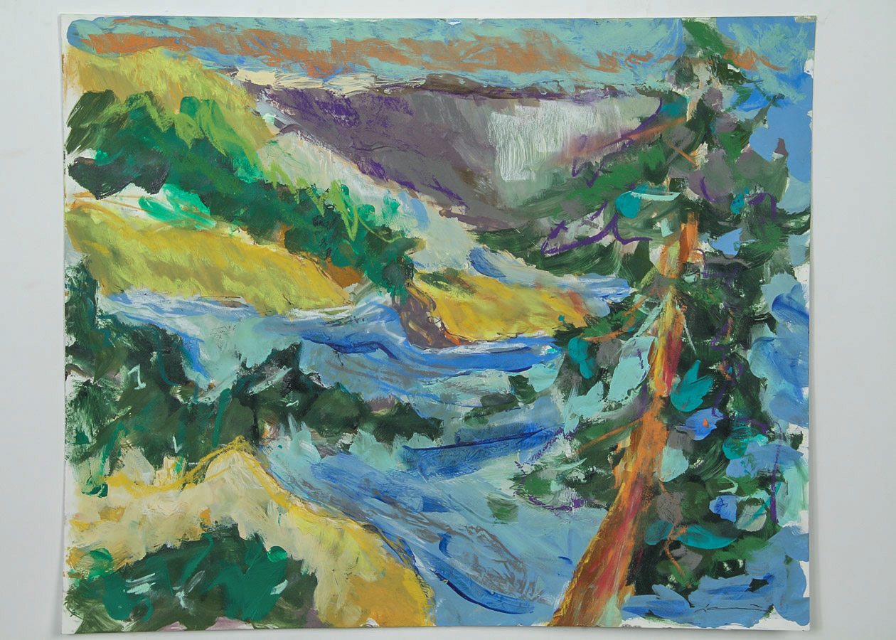 Robert Canete Oil and Pastel Painting on Paper "Big Sur Coast"
