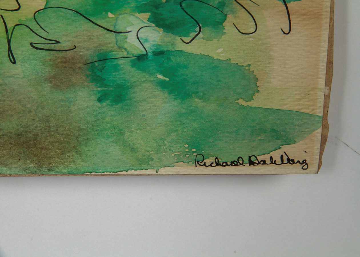 Racheal Dahlong Watercolor Painting on Paper "Town Center"