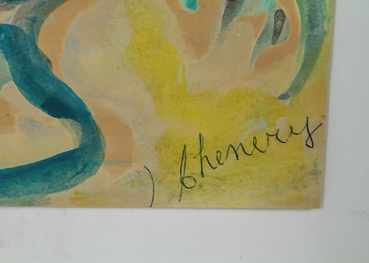 J. Chenery Watercolor Painting on Paper "Still Life of Flowers"