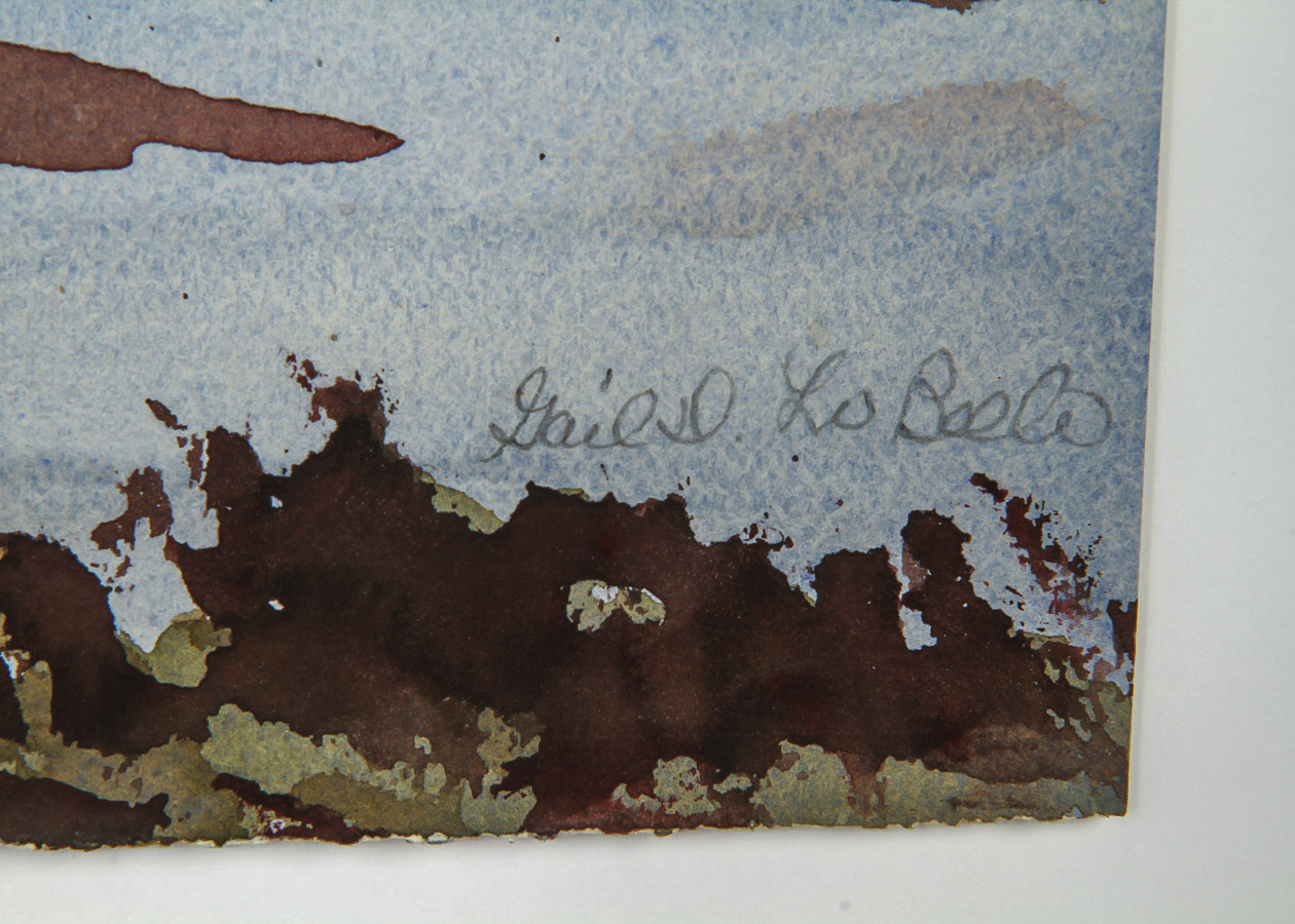 Gail LoBello Watercolor Painting on Paper "Lake Landscape"