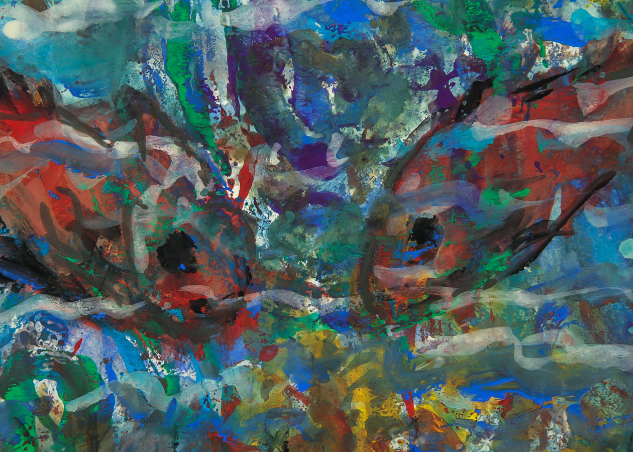 Vera Indenbaum Watercolor Painting on Paper "Koi"