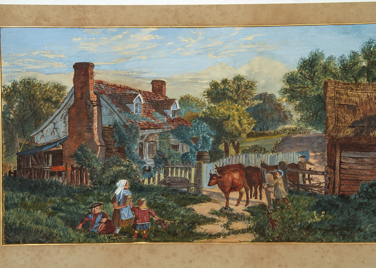 Watercolor Painting on Paper "Going Out to Pasture"