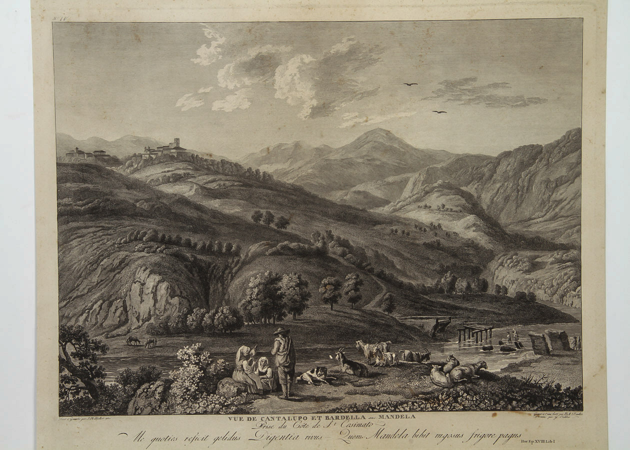 Jacob Philipp Hackert Engraving on Paper "Cantalupo and Bardella"