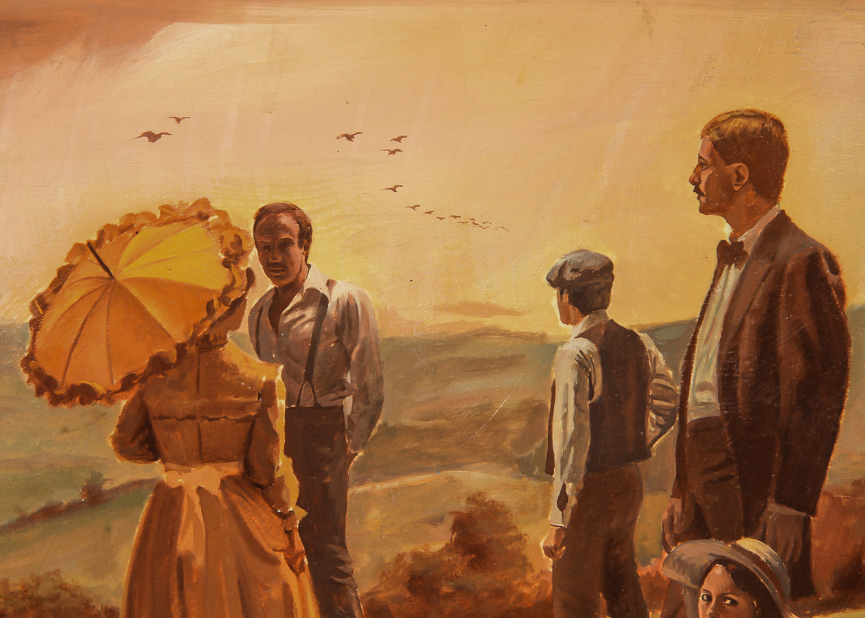 Oil Painting on Cardstock "Edwardian Figural Group"