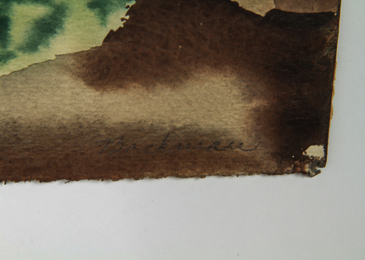 Muriel Backman Watercolor Painting on Paper "Redwood Canyon"