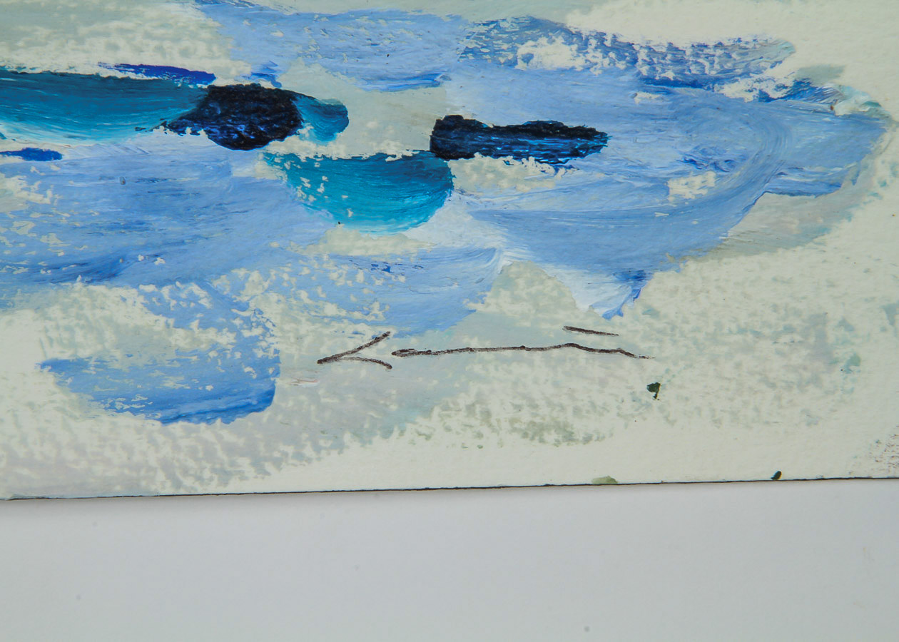 Robert Canete Oil and Crayon Painting on Paper "Monterey Coast"