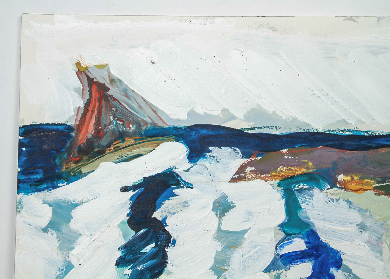 Robert Canete Mixed Media Painting on Paper "Carmel Coastal"