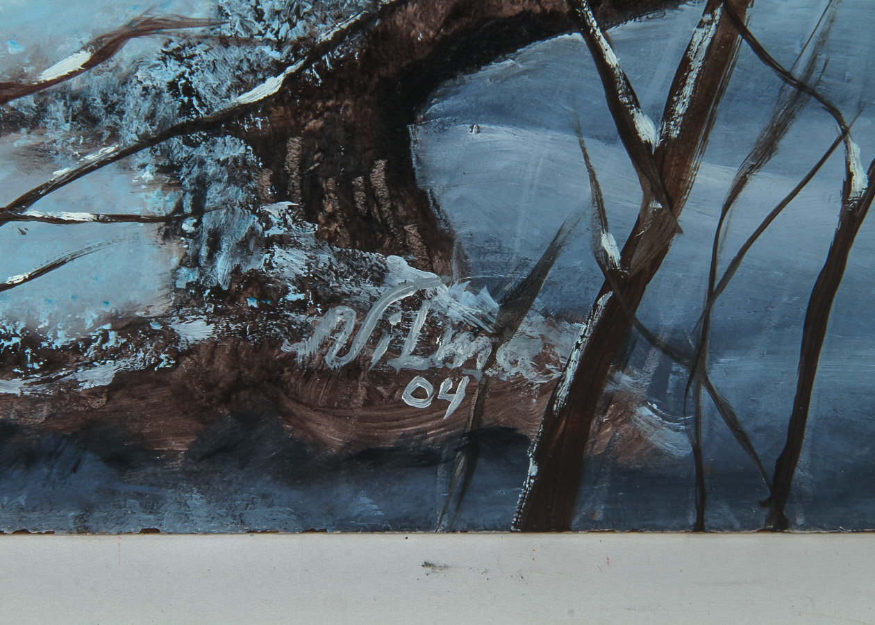 Vilma Oil Painting on Board "Wolves in Winter"