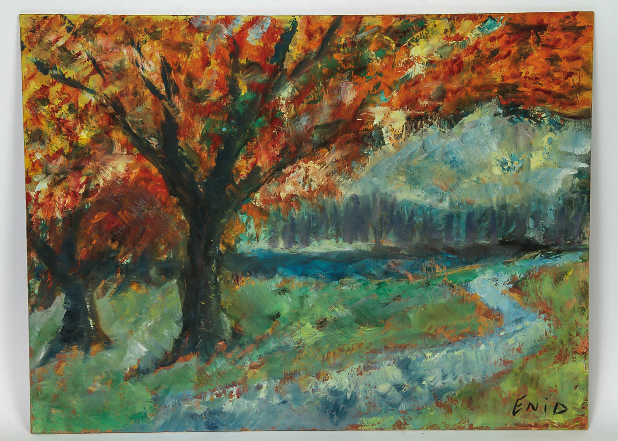 Signed Oil Painting on Board "Fall Colors"