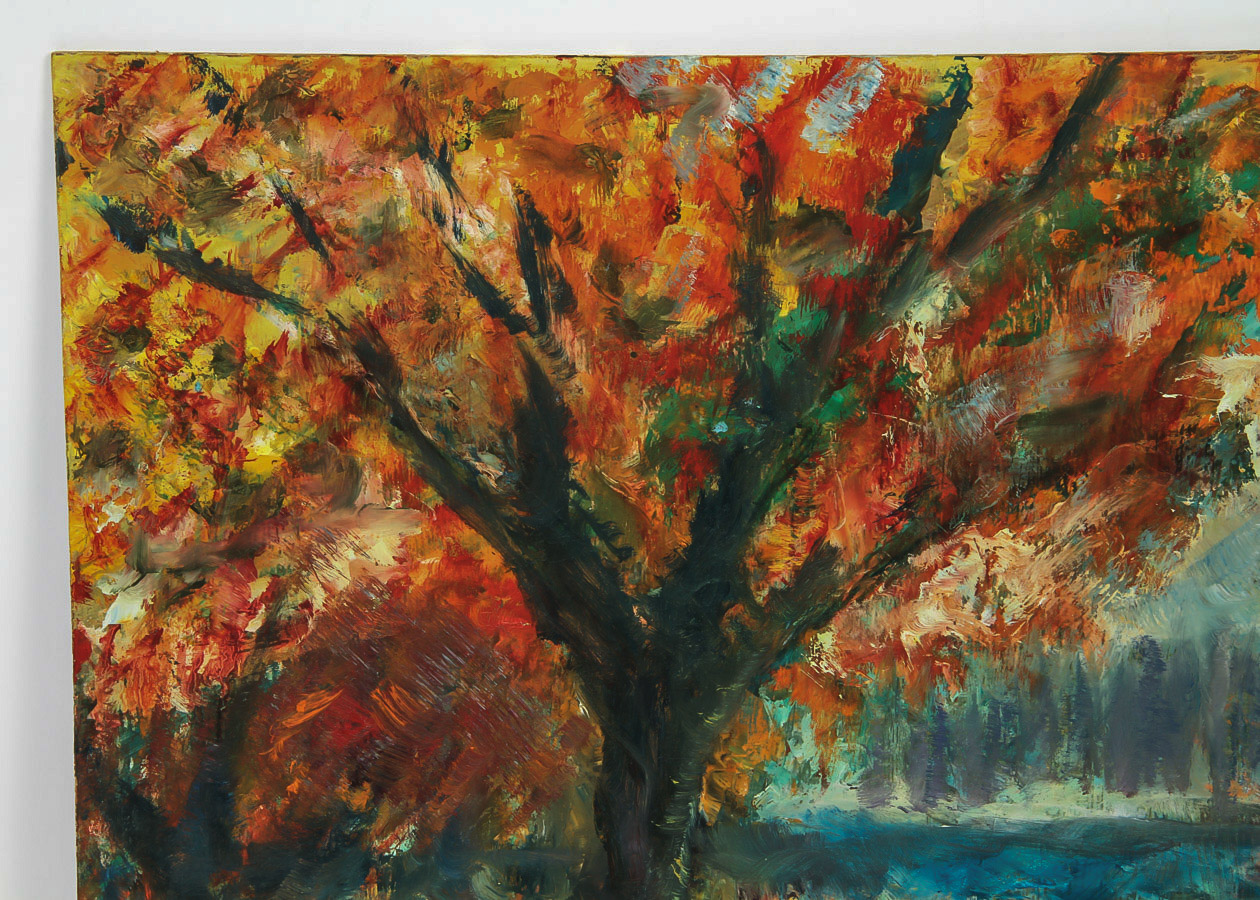 Signed Oil Painting on Board "Fall Colors"