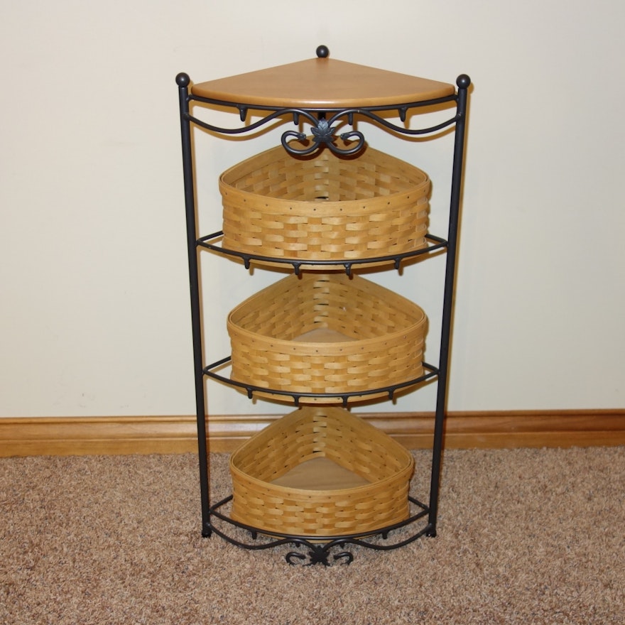 2002 Longaberger Corner Stand Shelf