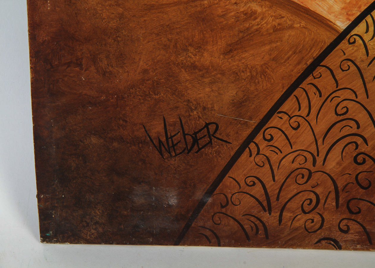 Weber Acrylic Painting on Board "Acrobatic Cat"