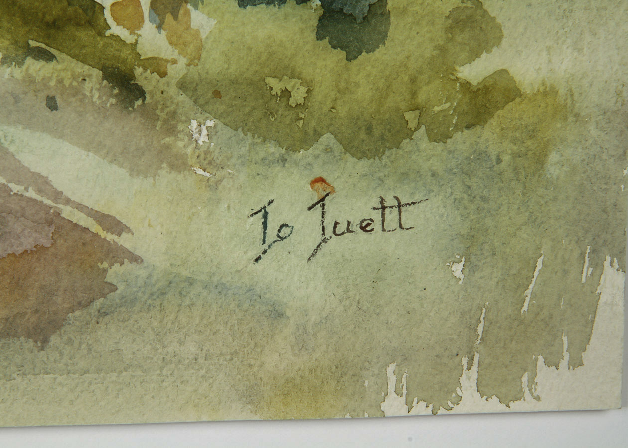 Jo Juett Watercolor Painting on Paper "Rustic Cottage"