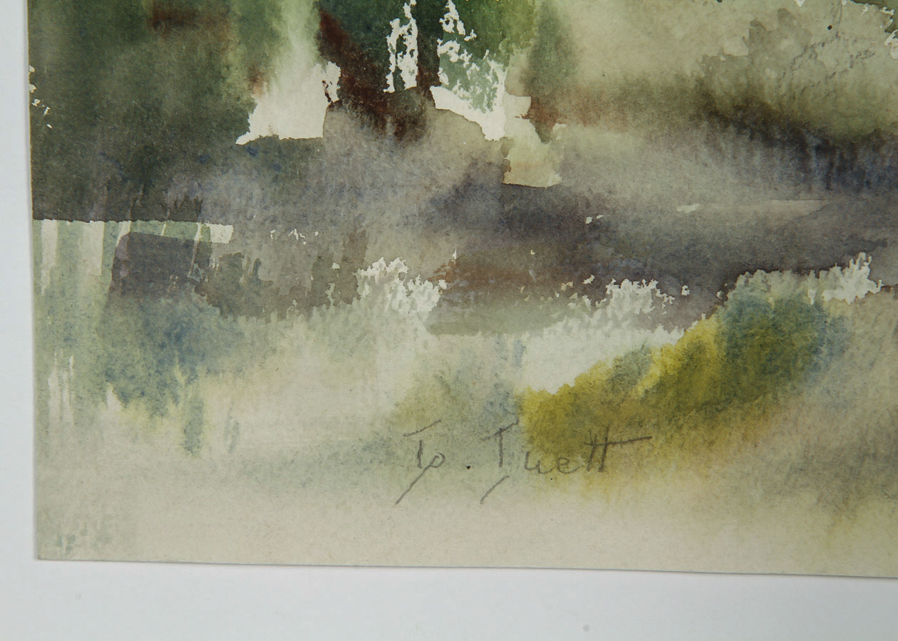 Jo Juett Watercolor Painting on Paper "Rustic Cottage"