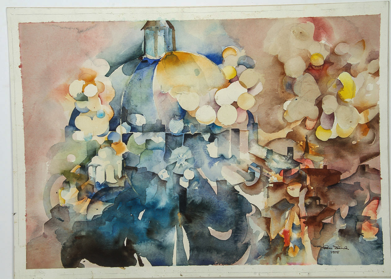 Jean Stark Watercolor Painting on Paperboard "The Duomo, Florence"