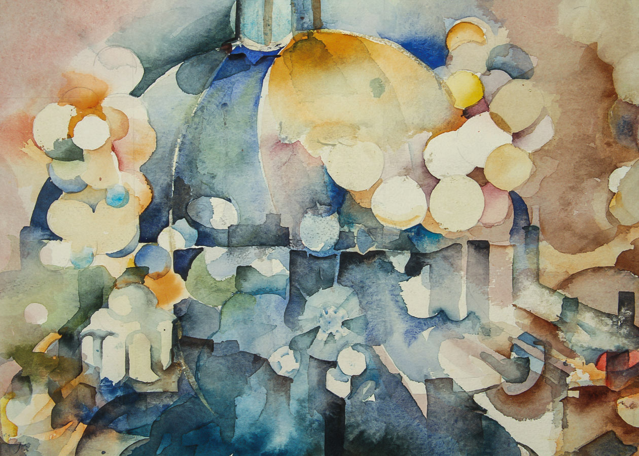 Jean Stark Watercolor Painting on Paperboard "The Duomo, Florence"