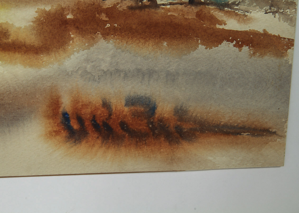 Dora Masters Watercolor and Gouache Painting on Paper "Salinas Landscape"