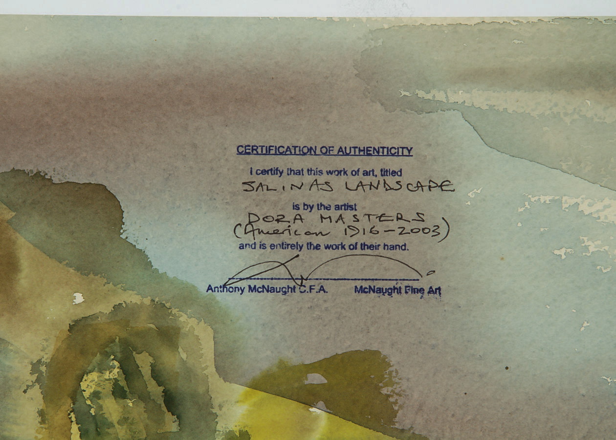 Dora Masters Watercolor and Gouache Painting on Paper "Salinas Landscape"