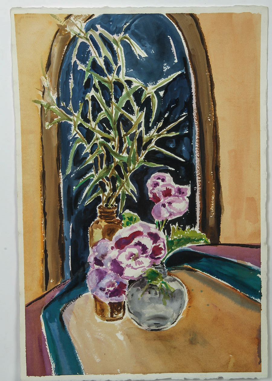 Watercolor and Acrylic Painting on Arches Paper "Still Life of Flowers"