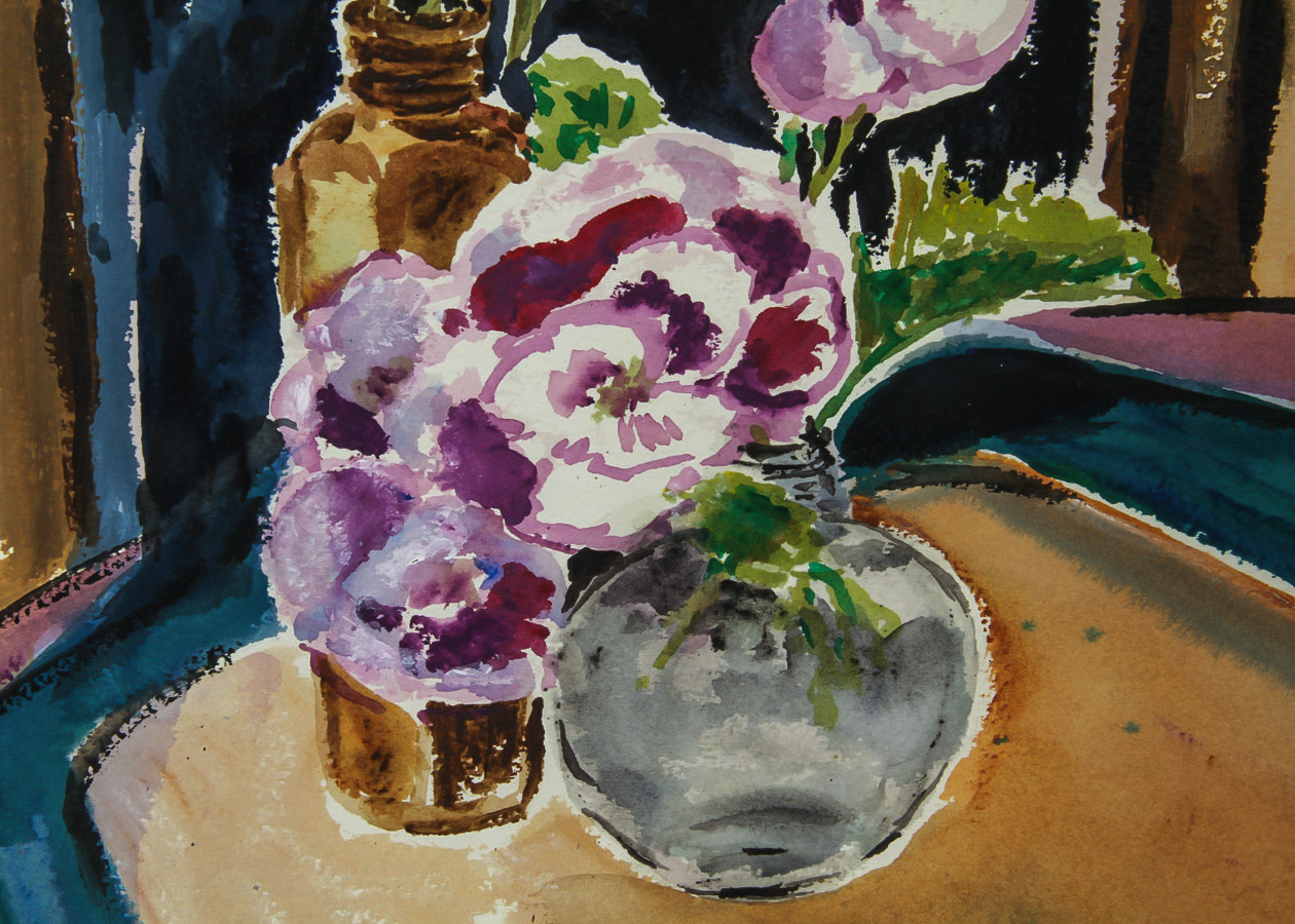 Watercolor and Acrylic Painting on Arches Paper "Still Life of Flowers"