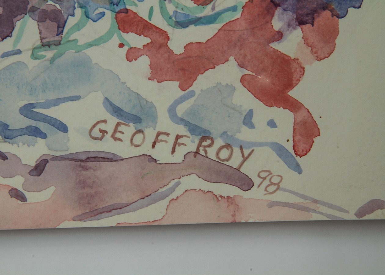 Donald Geoffroy Watercolor Painting on Paper "Adam and Eve"