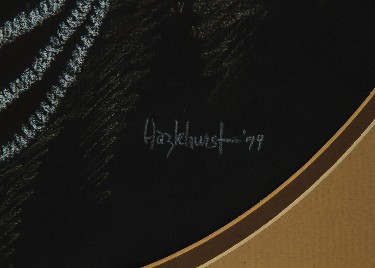 Hazelhurst Oil Pastel Drawing on Paper Portrait of Native American Man