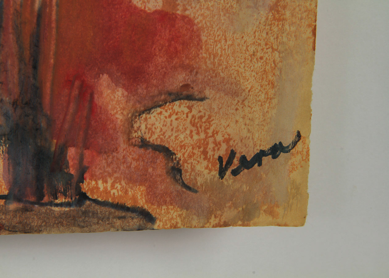 Vera Indenbaum Mixed Media Painting on Paper "Jellystone Park"