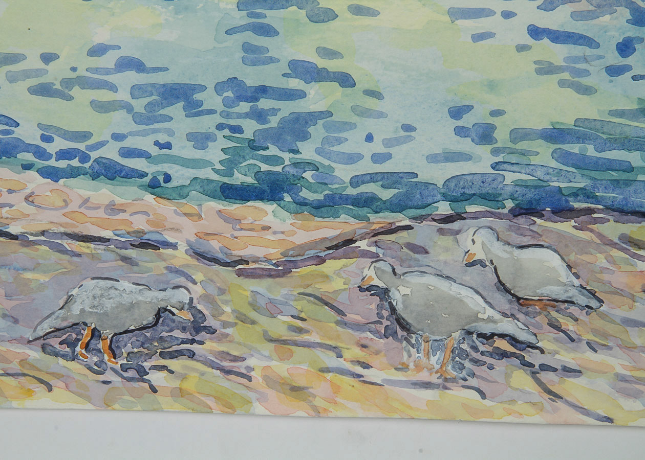 Donald Geoffroy Watercolor Painting on Paper "Saratoga Park"