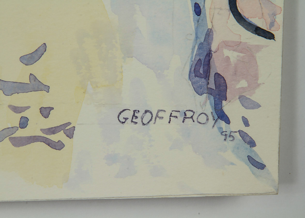 Donald Geoffroy Watercolor and Gouache Painting on Paper "Grove of Trees"