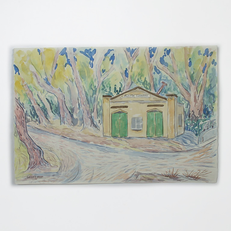Donald Geoffroy Watercolor Painting on Paper "Austin Corners, Saratoga"