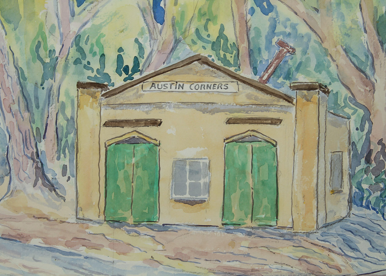 Donald Geoffroy Watercolor Painting on Paper "Austin Corners, Saratoga"