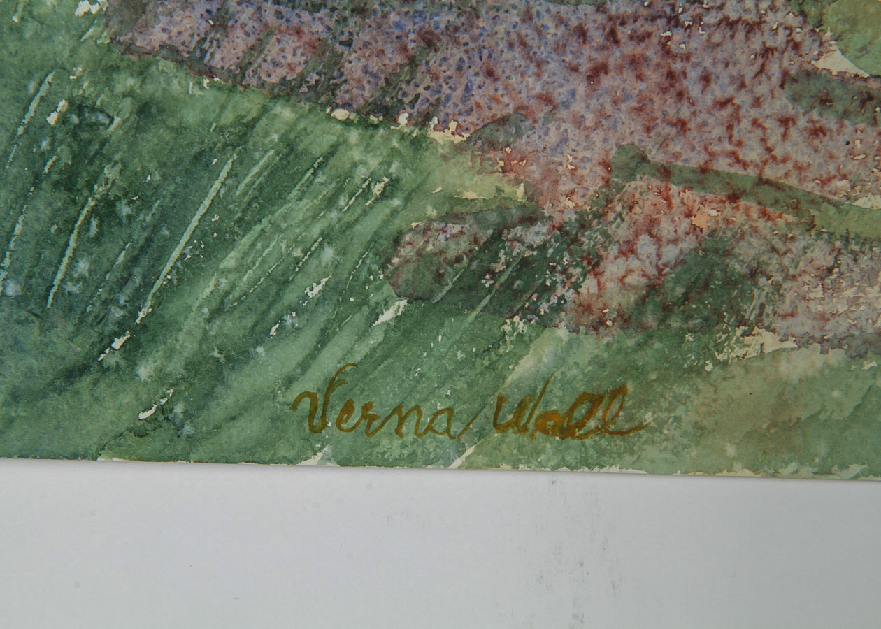 Verna Wall Mixed Media Painting on Paper "The Old Boatyard"