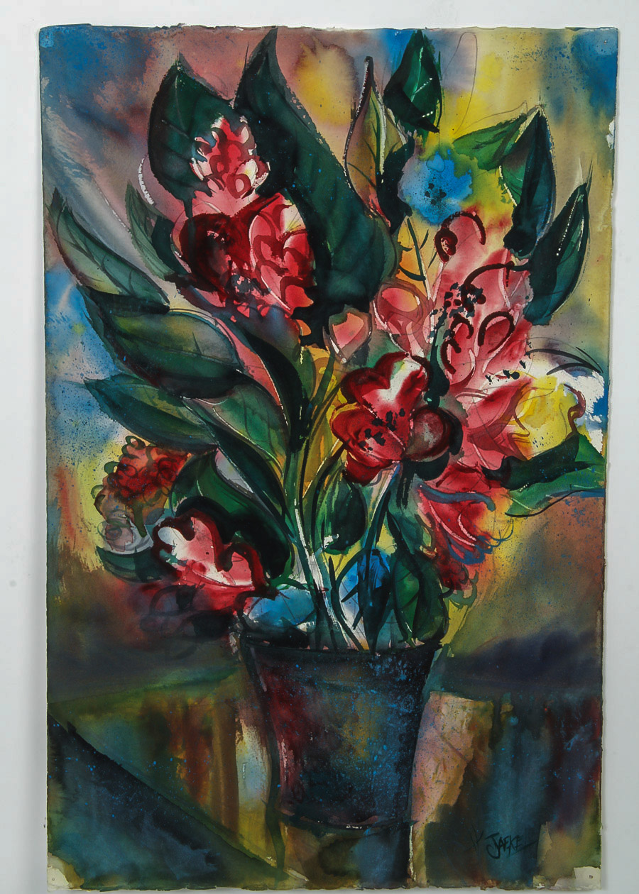 Signed Acrylic Painting on Paper "Still Life of Flowers"