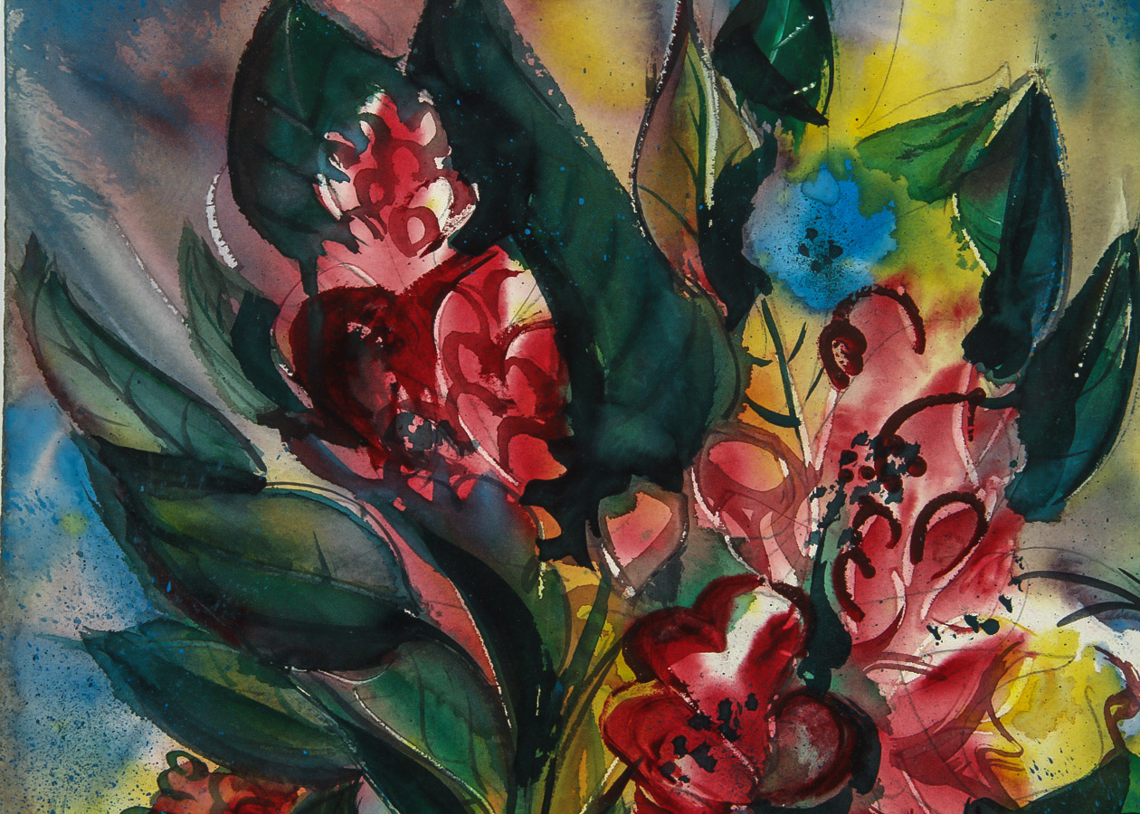 Signed Acrylic Painting on Paper "Still Life of Flowers"