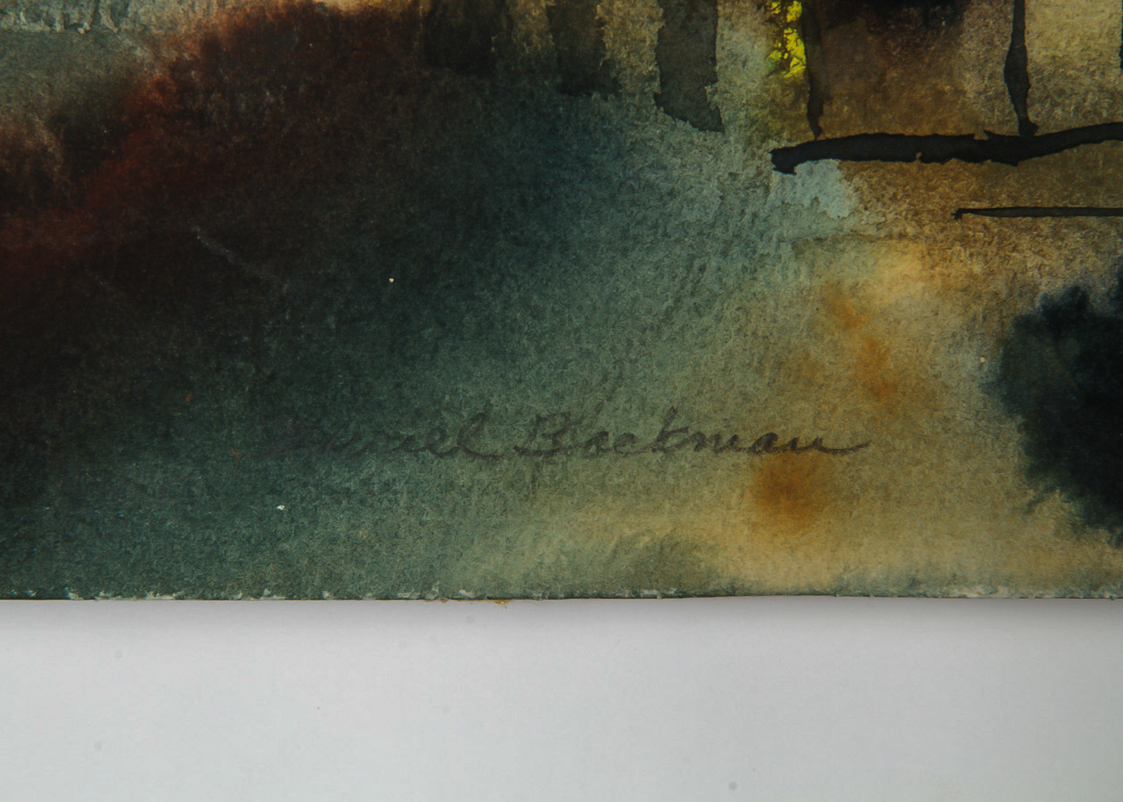 Muriel Backman Watercolor Painting on Paper "Mendocino Farmhouse"