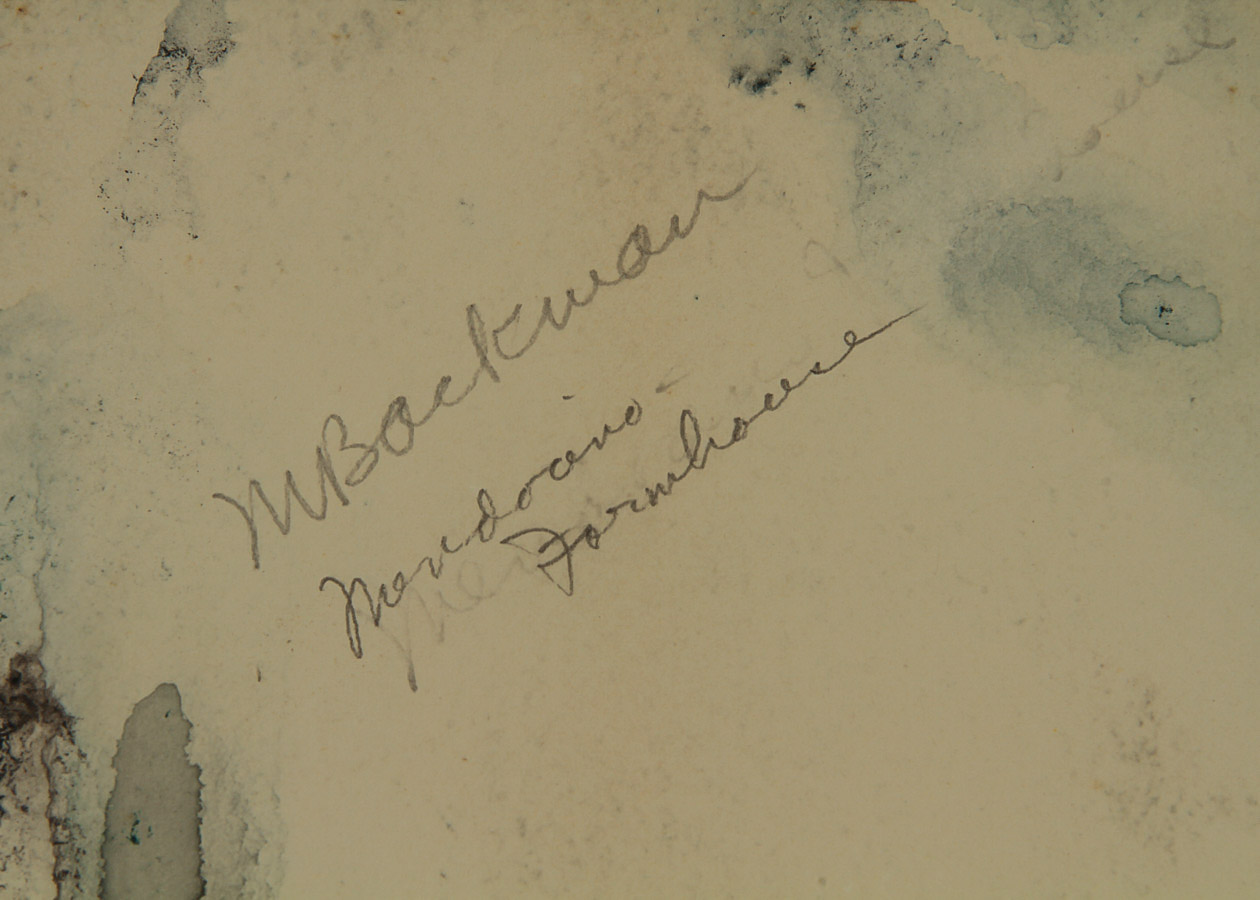 Muriel Backman Watercolor Painting on Paper "Mendocino Farmhouse"